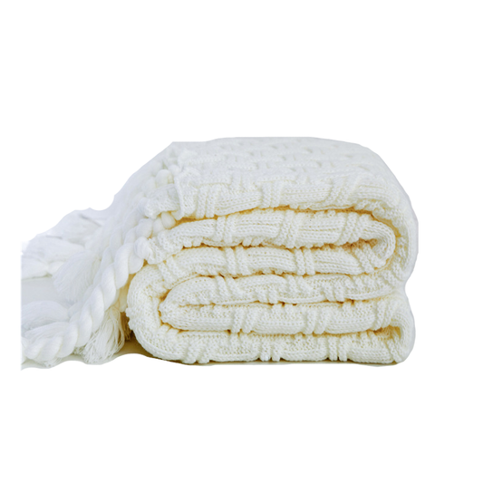 130 X 160Cm Throw Thread Blanket Bedcover With Tassel For Sofa