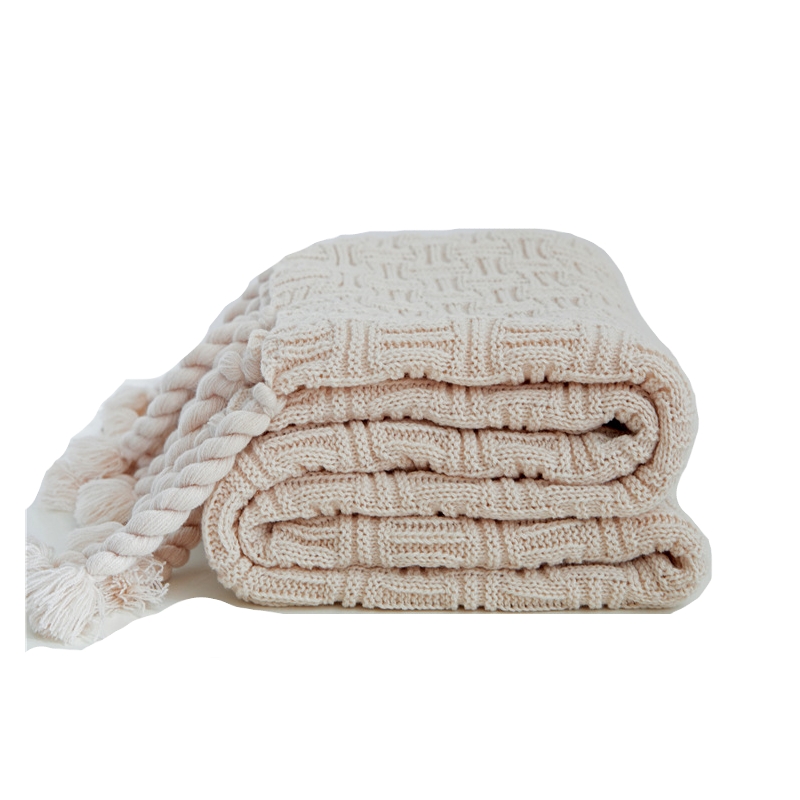 130 X 160Cm Throw Thread Blanket Bedcover With Tassel For Sofa