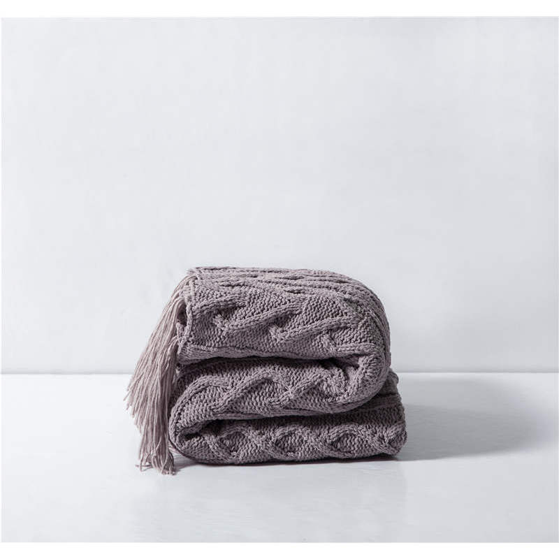 130Cm X 160Cm Warm Cozy Knitted Throw Blankets Grey
