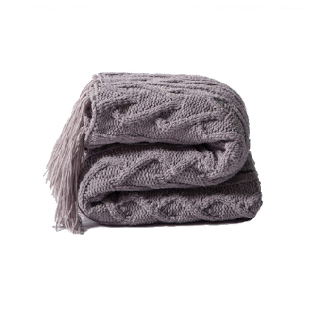 130Cm X 160Cm Warm Cozy Knitted Throw Blankets Grey