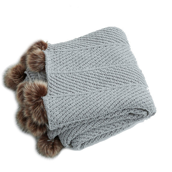 130Cm X 160Cm Warm Cozy Knitted Throw Blankets Grey