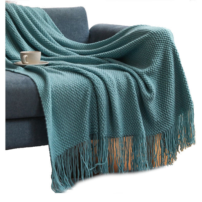 130Cm X 200Cm Warm Cozy Knitted Throw Blanket Green