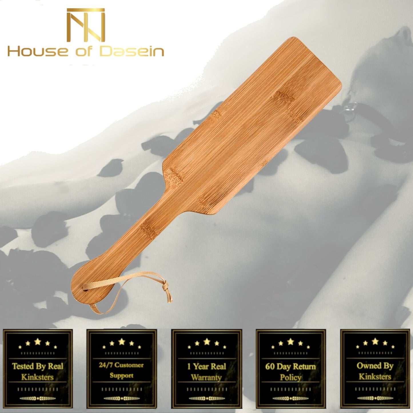 Big 35.7Cm Natural Bamboo Wood Paddle Bdsm Spanking Impact Play Fetish
