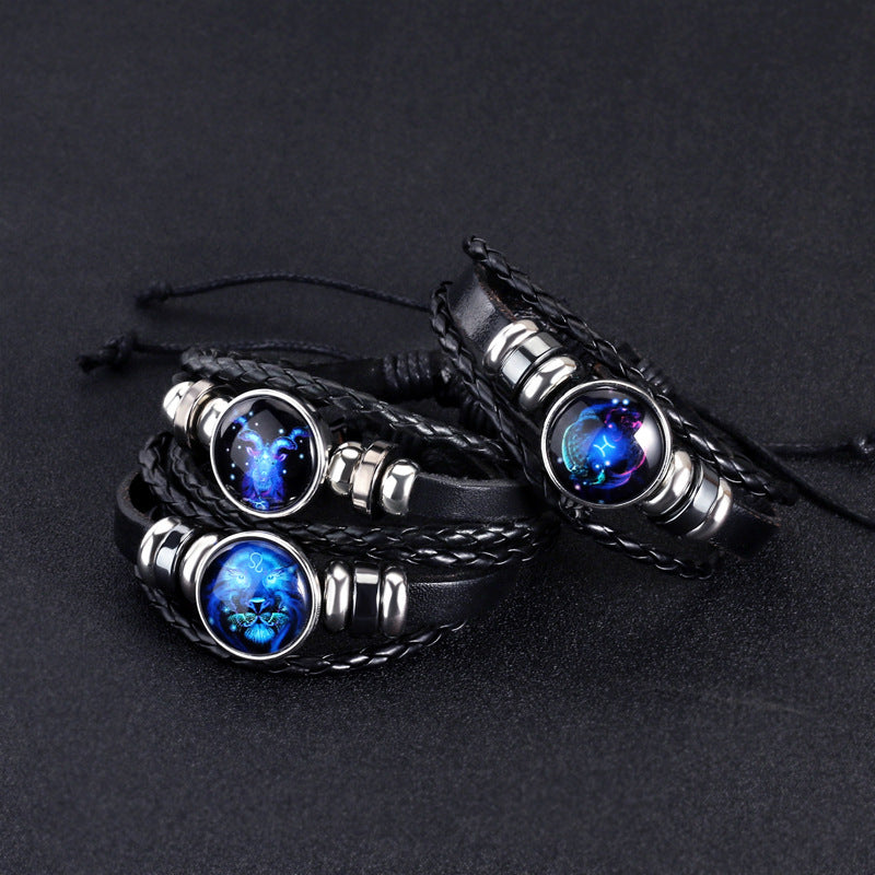 Veile Studios Zodiac Constellation Braided Design Bracelet For Men Women And Kids Fashion Jewellery