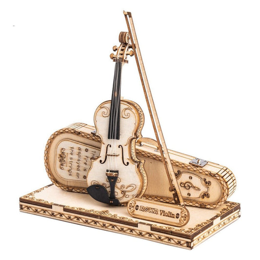 Robotime Rokr Violin Capriccio Model 3D Wooden Puzzle Easy Assembly Kits Musical Diy Gifts For Boys&Girls Building Block