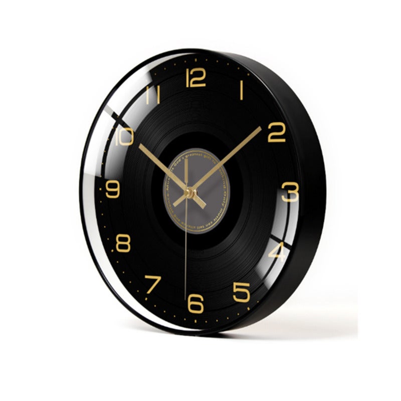 14 Inch Simple All Black Classic Mute Wall Clock Living Room Office Decoration