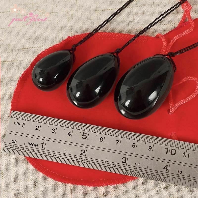 3 / Set Natural Black Obsidian Yoni Egg Kegel Exercise Massage Balls