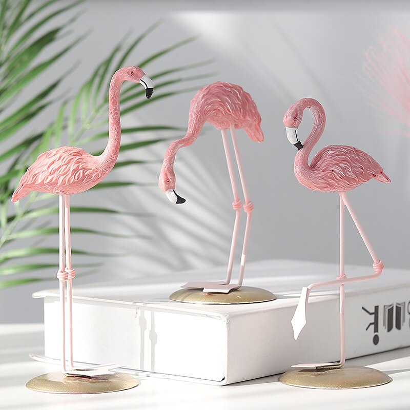 Flamingo Ornament Living Room Garden Decoration Pink Statue Figurine