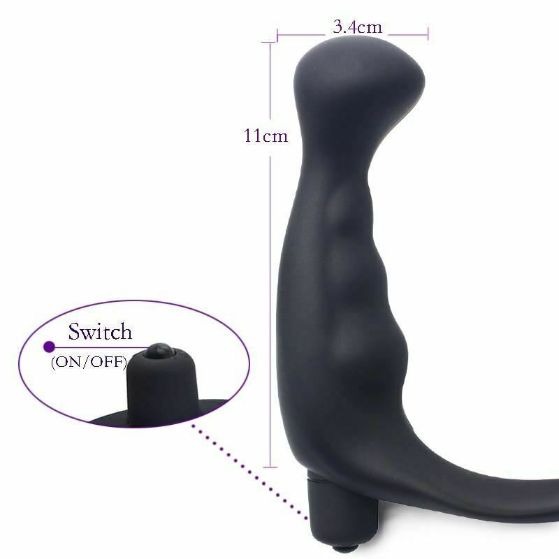 Cock Ring Vibrating Anal Plug Prostate Massager Vibrator 10 Modes Men