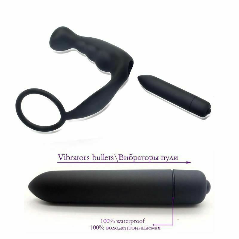 Cock Ring Vibrating Anal Plug Prostate Massager Vibrator 10 Modes Men