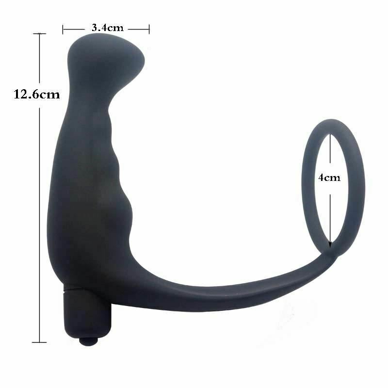Cock Ring Vibrating Anal Plug Prostate Massager Vibrator 10 Modes Men