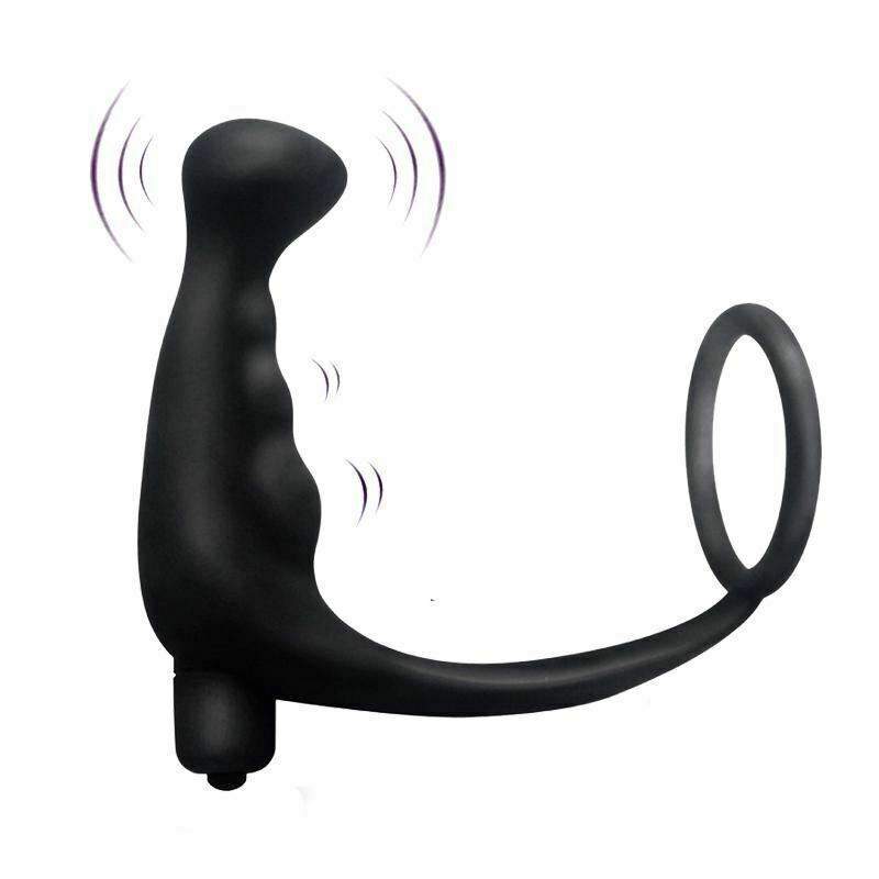 Cock Ring Vibrating Anal Plug Prostate Massager Vibrator 10 Modes Men