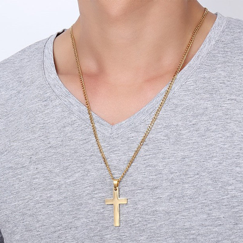Classic Cross Necklace Men's Pendant Fashion Stainless Steel Jewelry Accessories