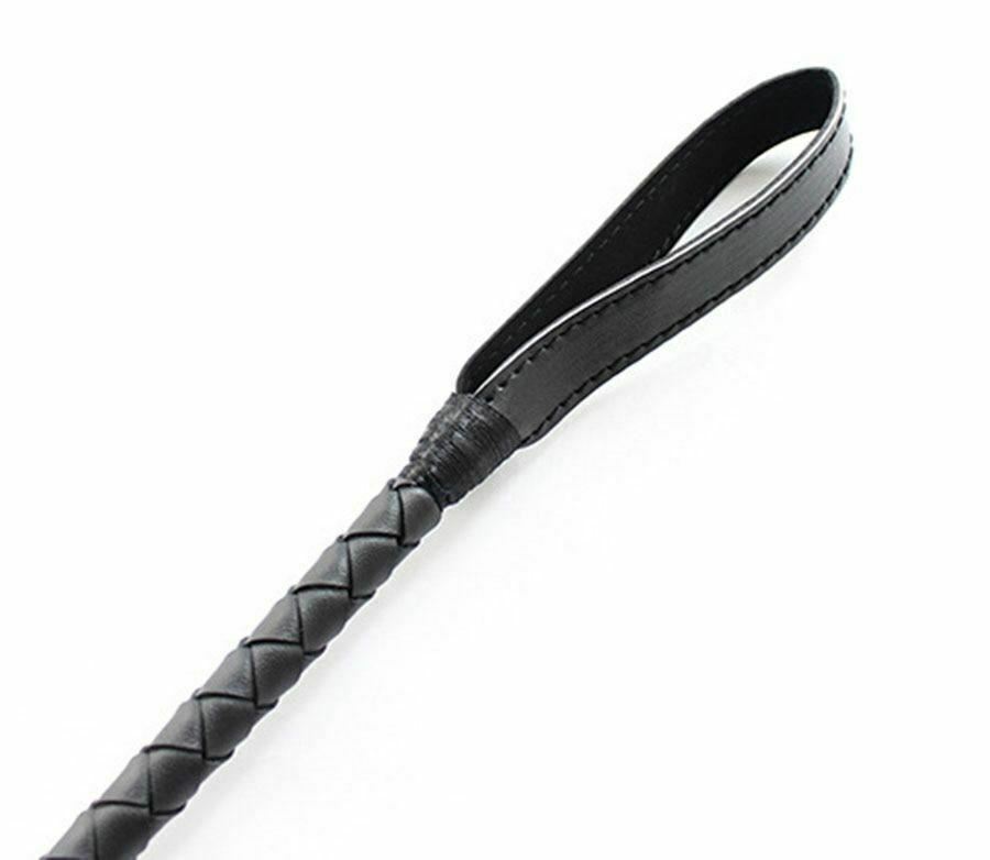 Black Leather Riding Crop Bdsm Spanking Fetish Sex Toy Dominant Submissive