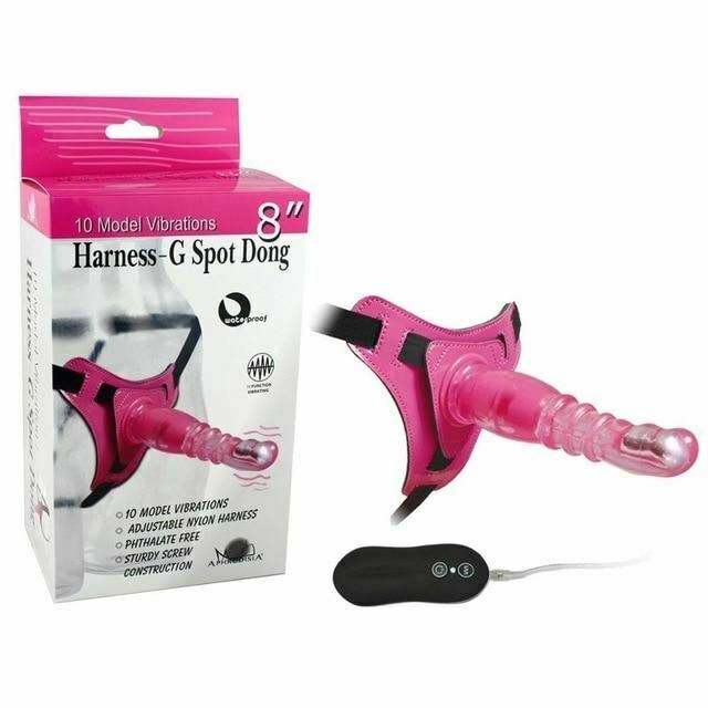 8 Inch Harness G Spot Vibrator Dildo Dong Strapon Belt Pegging Kit