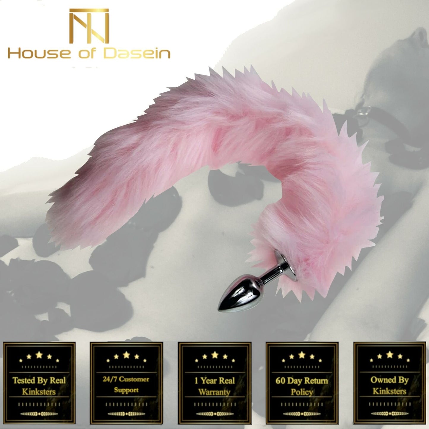 Pink Tail Anal Plug Pet Play Kitten Bondage Kink Bdsm Fetish Restraints