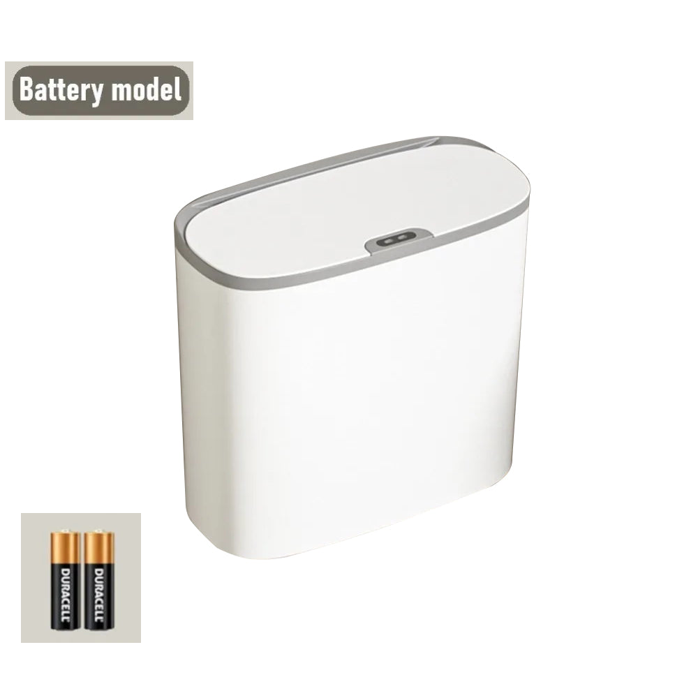 Wall Mounted 14L Smart Sensor Waterproof Electric Trash Can Waste Bin White