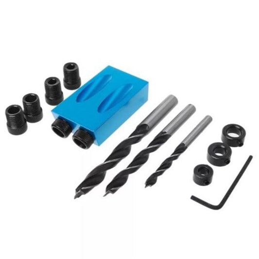 14Pcs Pocket Hole Jig 15 Degree Dowel Drill Joinery Kit Multi