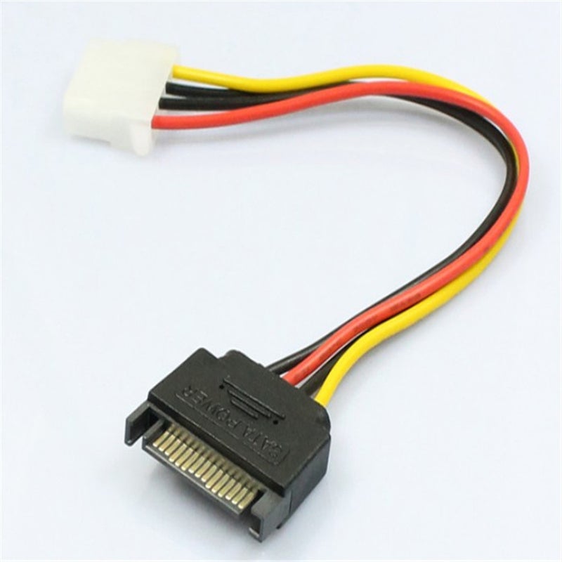15 Pin Sata Male To 4 Molex Female Ide Hdd Power Hard Drive Cable