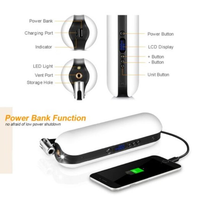 150Psi Rechargeable Inflator Portable Bicycle Electric Cycle Air Pressure Pump Black