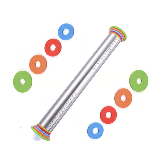 17 Inch Stainless Steel Thickness Rolling Pin With Baking Mat