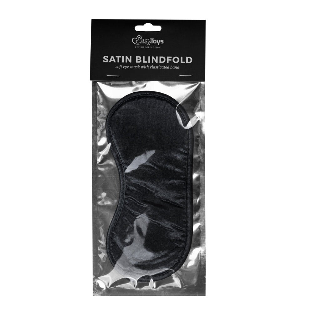 Black Satin Eye Mask Blindfold Bdsm Sensory Deprivation