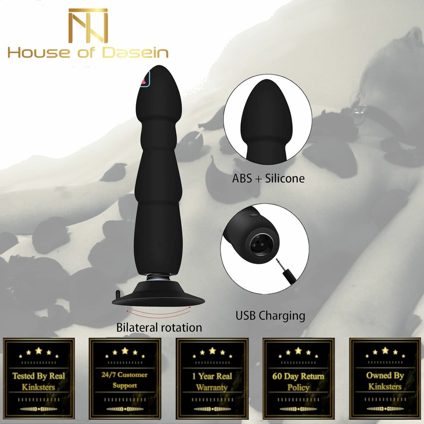 Black Vibrator Butt Plug Dildo Remote Prostate Massager Anal