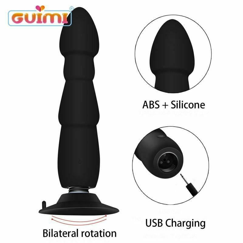 Black Vibrator Butt Plug Dildo Remote Prostate Massager Anal