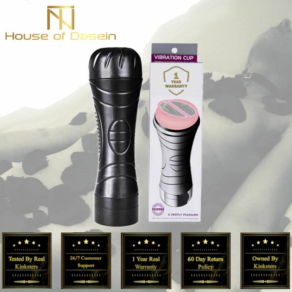 Vibrating Pocket Pussy Masturbation Cup Realistic Vagina Male Masturbator