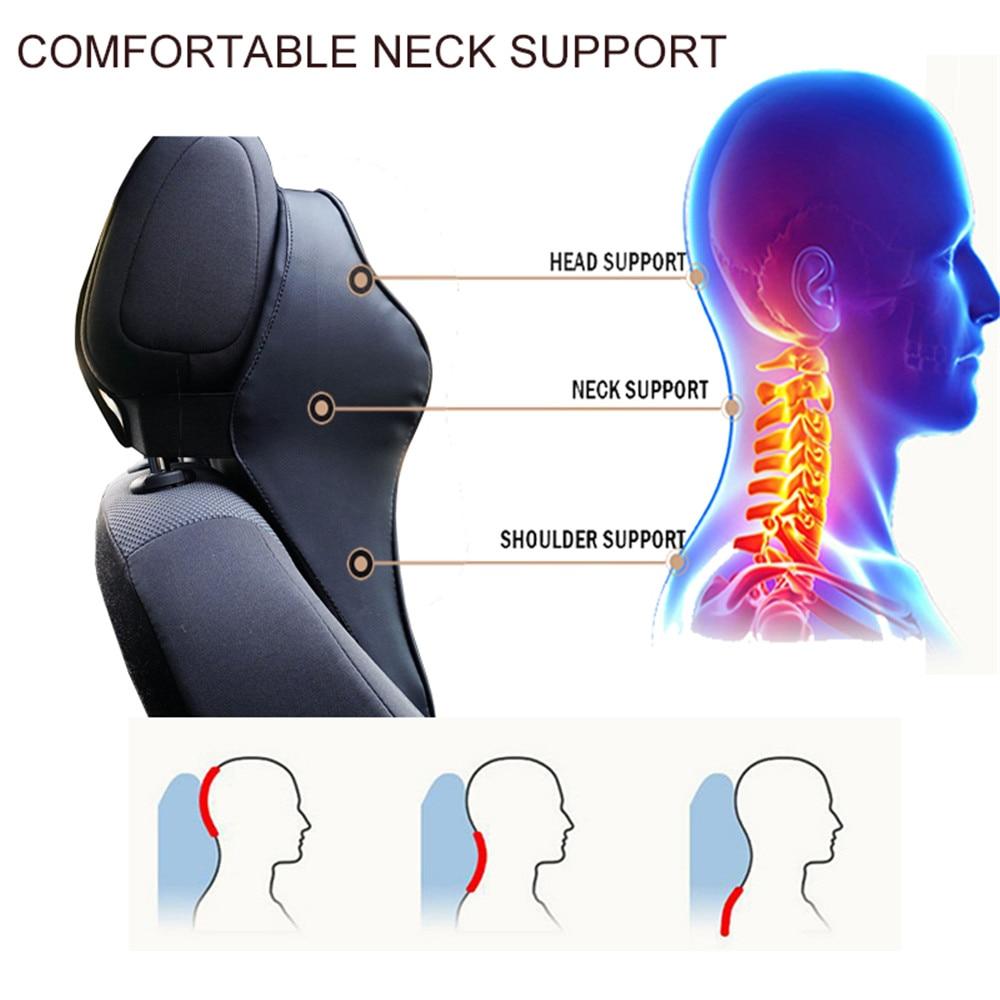 Black Car Neck Pillow 3D Memory Foam Head Rest Cushion Support
