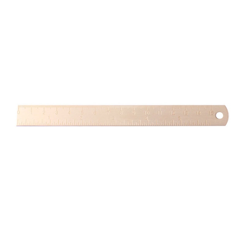 15Cm Brass Straight Ruler For School Office Stationery Metal Painting Drawing Tools Measuring Bookmark