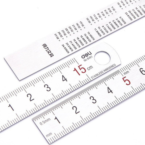 15Cm Stainless Steel Metal Ruler Straight Measuring Scale Student Art Artist Drawing Stationery Office School Supply