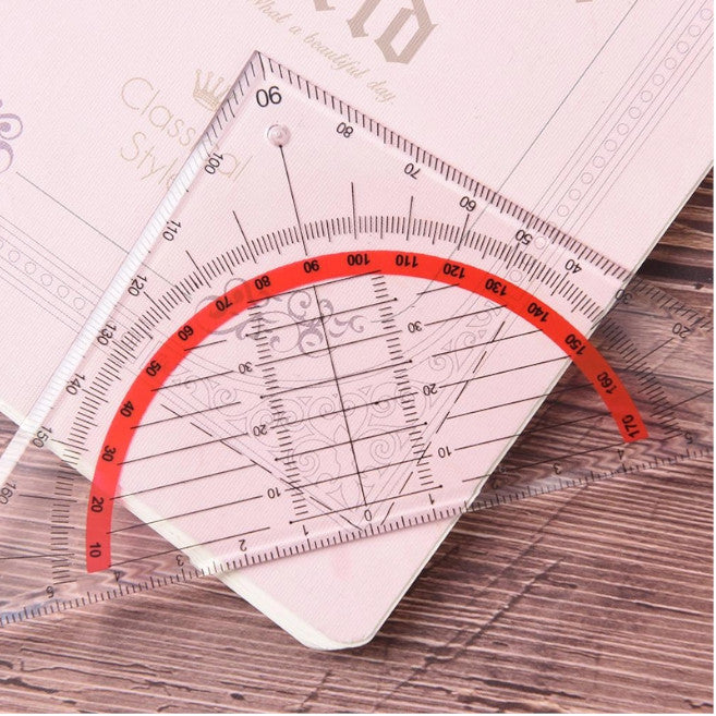 15Pcs Multi Function Square Triangle Scale Engineering Ruler 15Cm Protractor