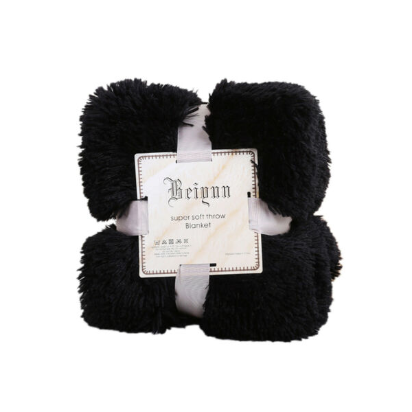 160Cm X 130Cm Soft Fluffy Shaggy Warm Blanket Bedspread Throw