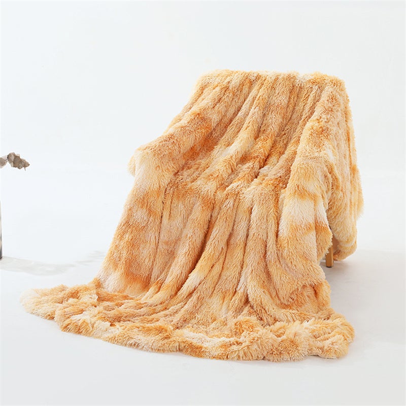 160X200cm Super Soft Long Coral Fleece Flurry Throw Blanket