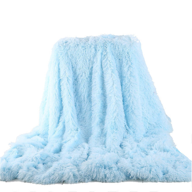 160X200cm Super Soft Long Coral Fleece Flurry Throw Blanket