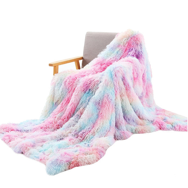 160X200cm Super Soft Long Coral Fleece Flurry Throw Blanket