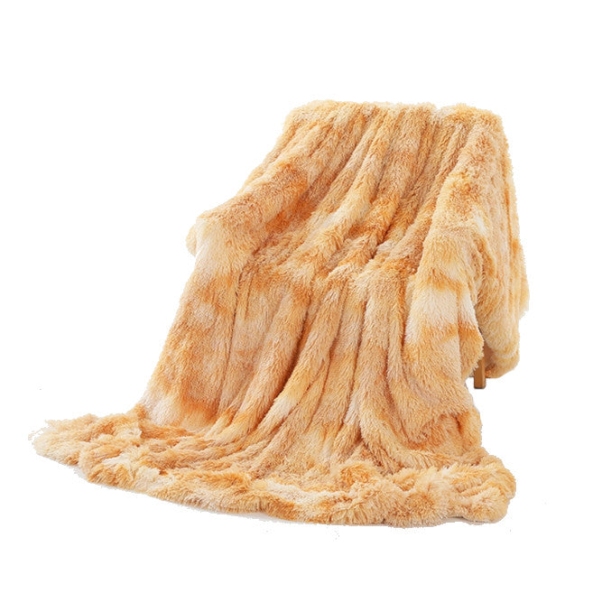 160X200cm Super Soft Long Coral Fleece Flurry Throw Blanket