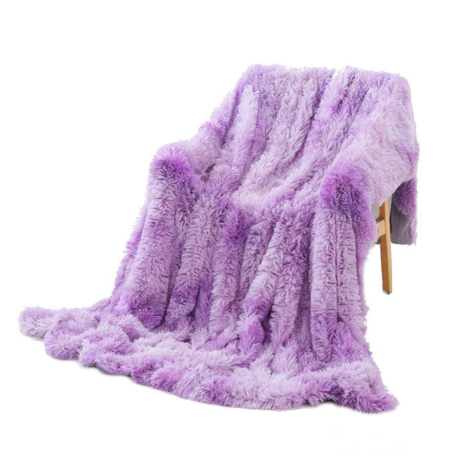 160X200cm Super Soft Long Coral Fleece Flurry Throw Blanket