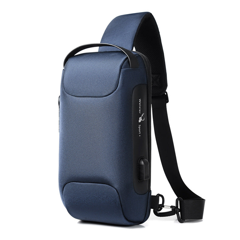 Waterproof Usb Antitheft Bag Men Oxford Crossbody Shoulder Sling Multifunction