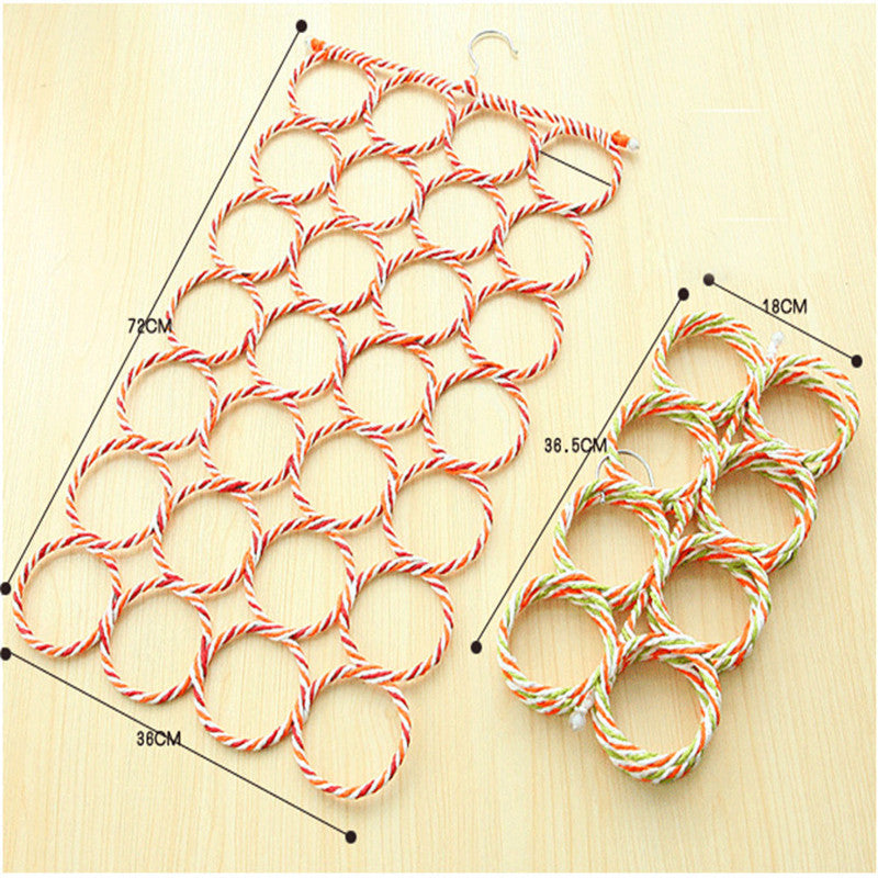 Rope Hanger Silk Scarf Display Stand Folding Home Storage Hanging
