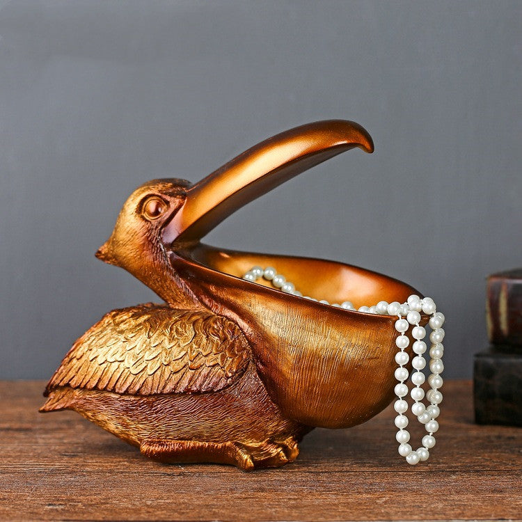 Resin Pelican Ornament Key Holder Jewellery Storage Decor