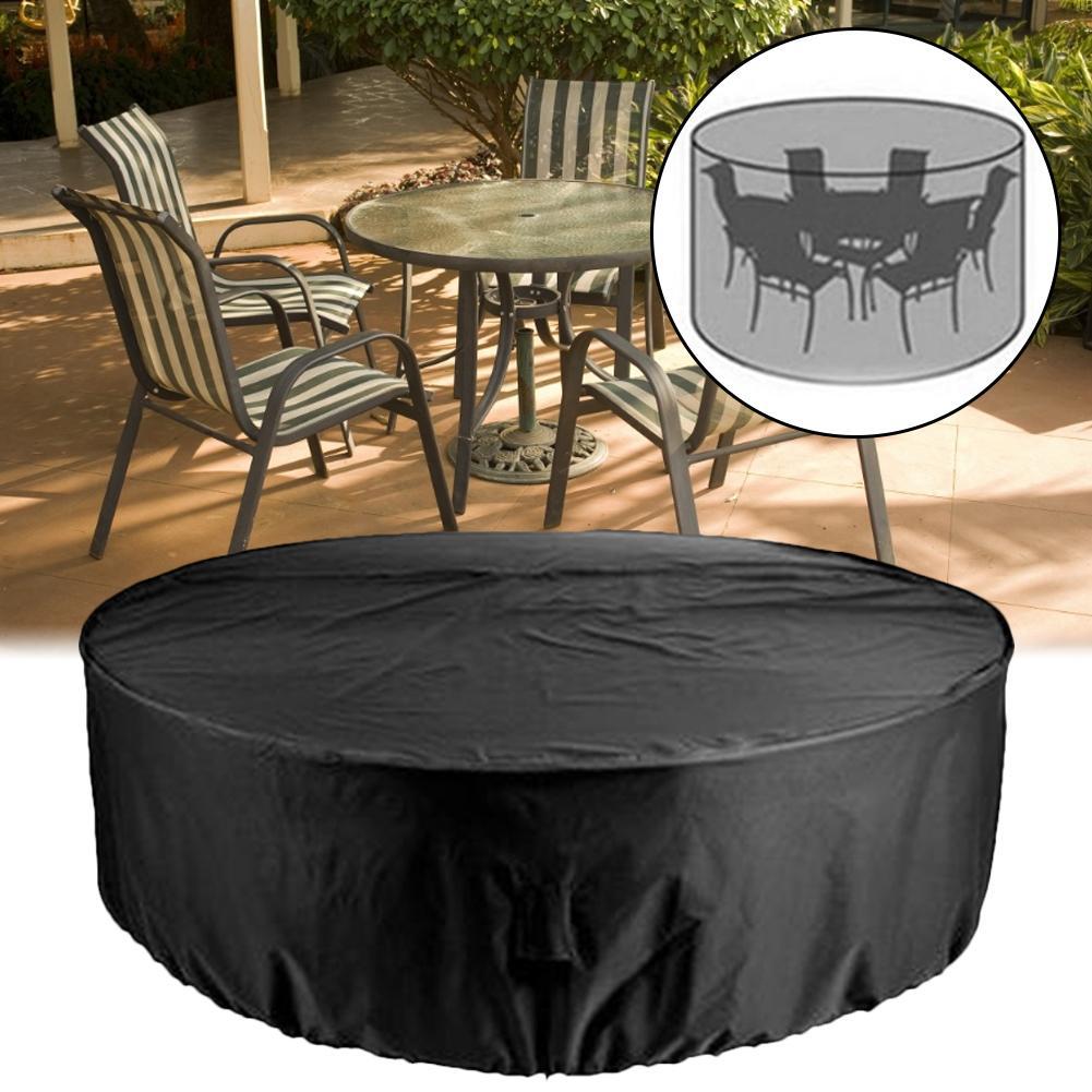 Dustproof Waterproof Black Outdoor Garden Round Table Furniture Cover