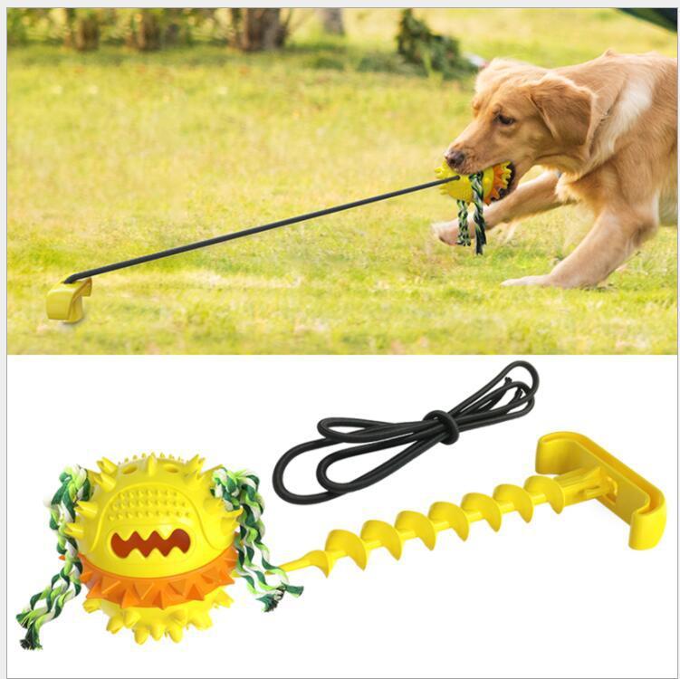 Anti Boredom Fun Dog Ball Toy With Ground Stake