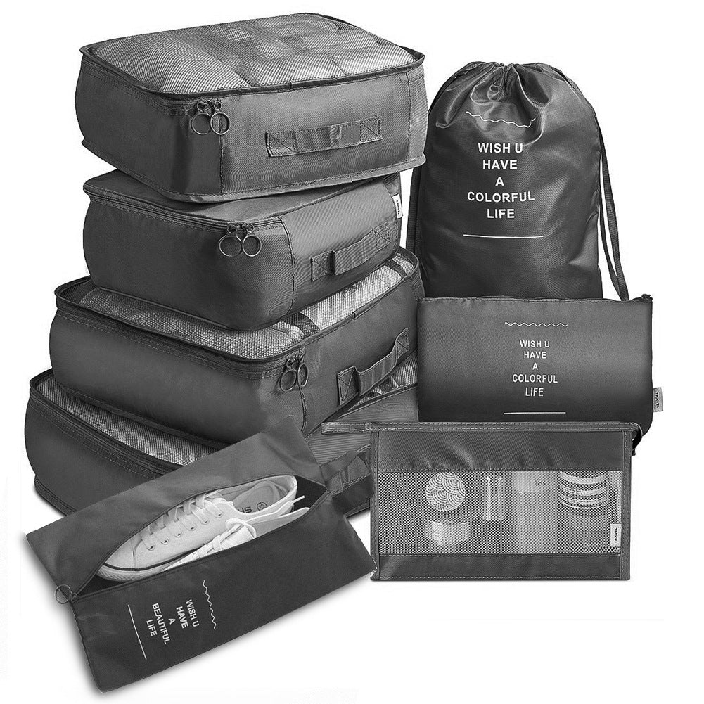 8-Piece Set Luggage Divider Bag Travel Storage Clothes Underwear Shoes Organizer Packing Cube