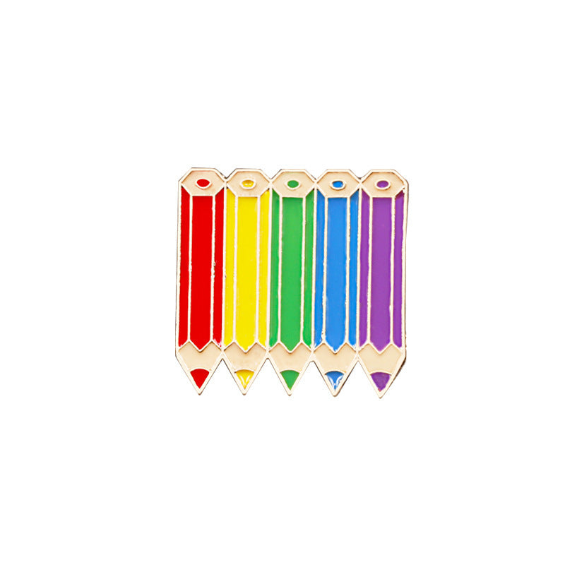 Six Colour Rainbow Corsage Metal Badge Brooch Pin Coat Accessories Jewelry Female