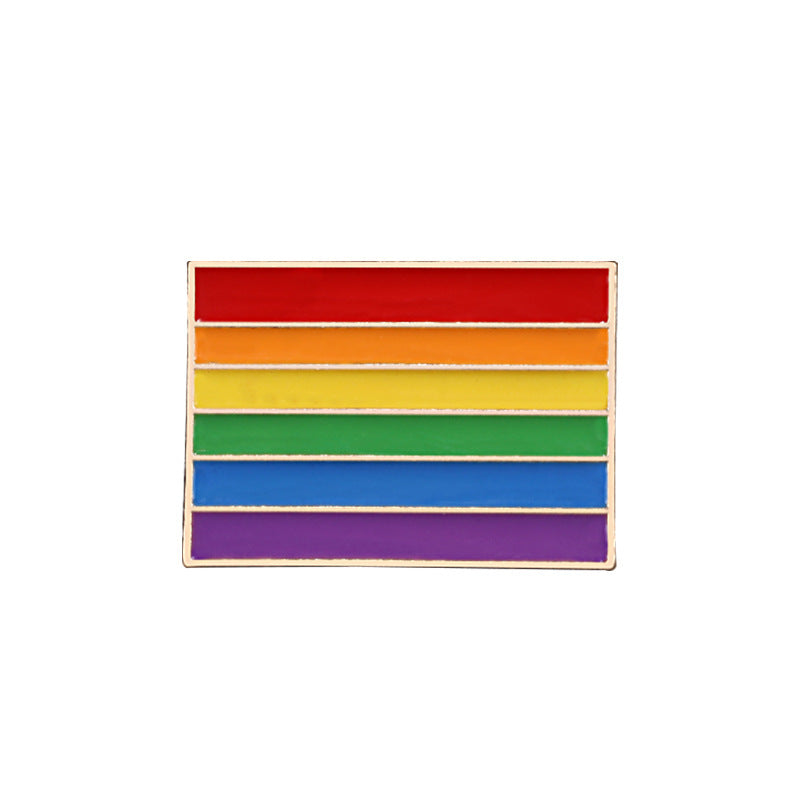 Six Colour Rainbow Corsage Metal Badge Brooch Pin Coat Accessories Jewelry Female