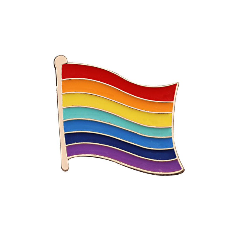 Six Colour Rainbow Corsage Metal Badge Brooch Pin Coat Accessories Jewelry Female