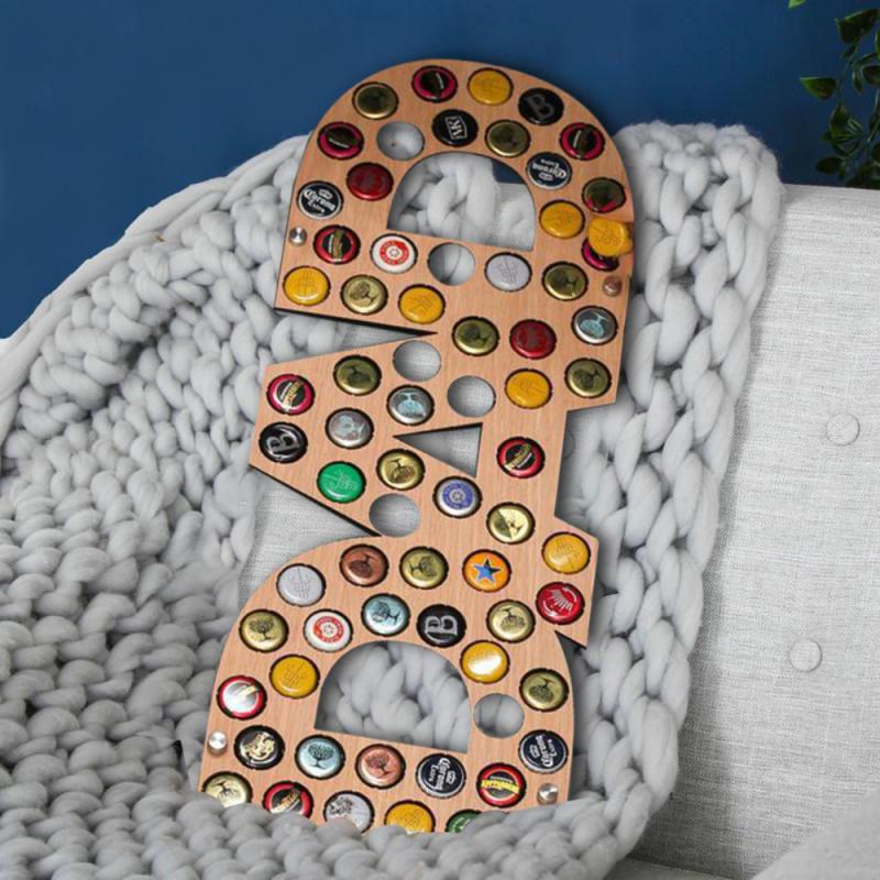Beer Bottle Cap Collection Bracket Wall Art Decoration