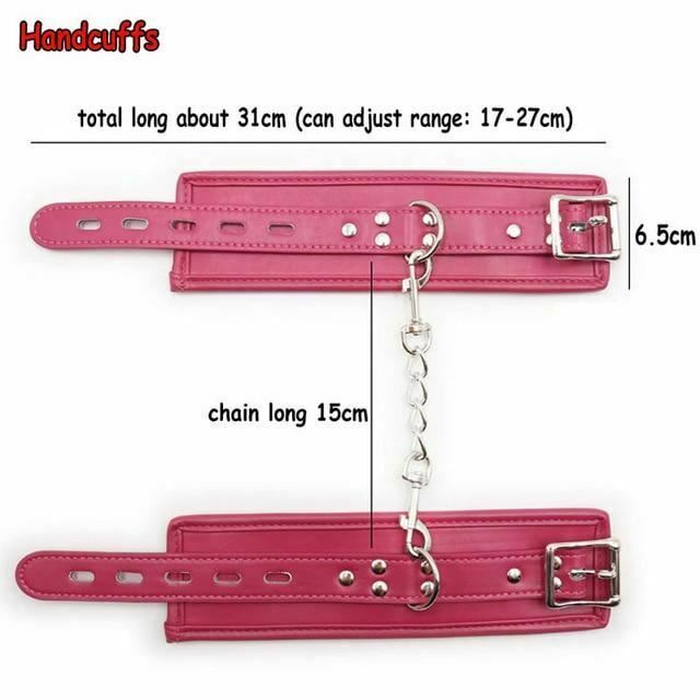 Pink Leather Wrist Or Ankle Cuffs Bdsm Toys Bondage Restraints